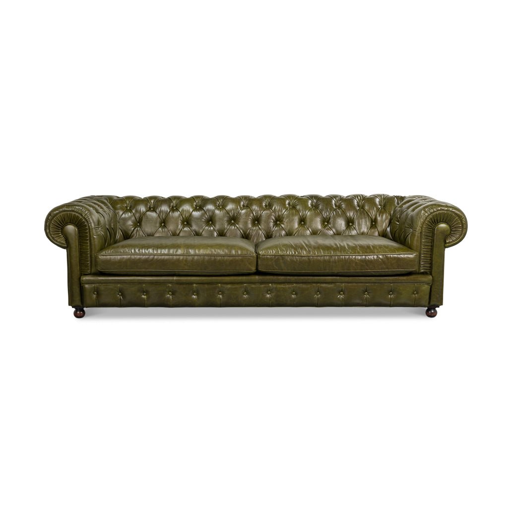 British Green Chesterfield Sofa - English Georgian America