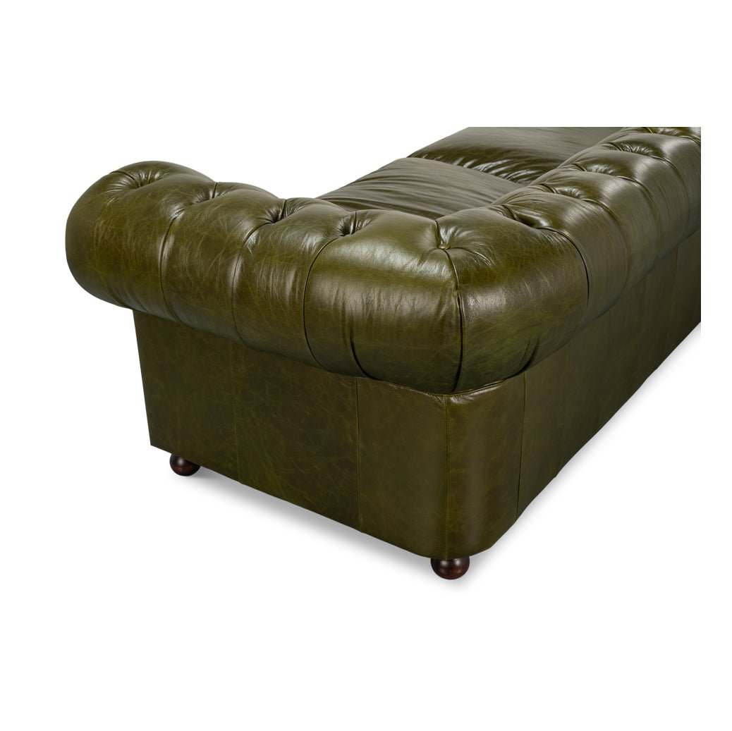 British Green Chesterfield Sofa - English Georgian America