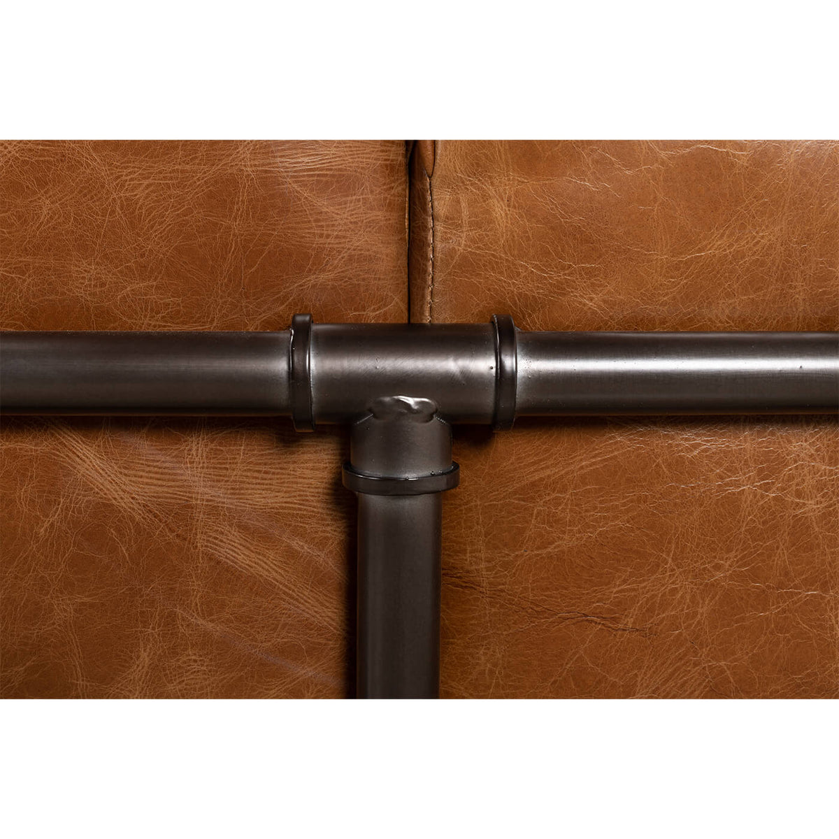 British Industrial Leather Sofa - English Georgian America