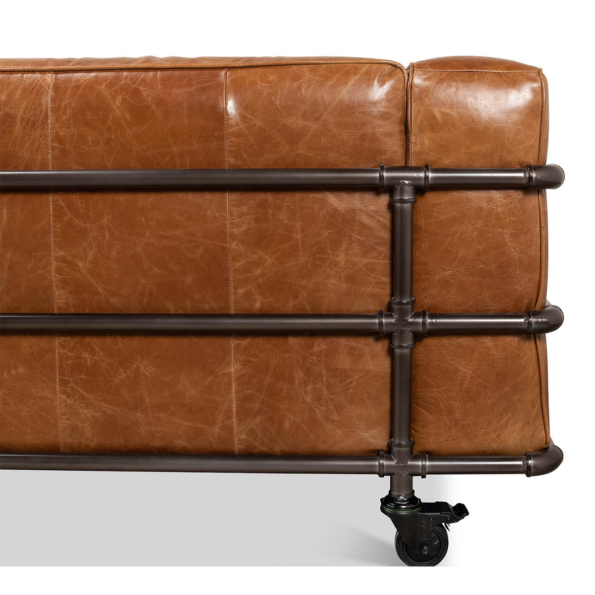 British Industrial Leather Sofa - English Georgian America