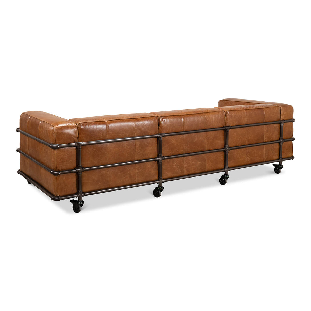 British Industrial Leather Sofa - English Georgian America
