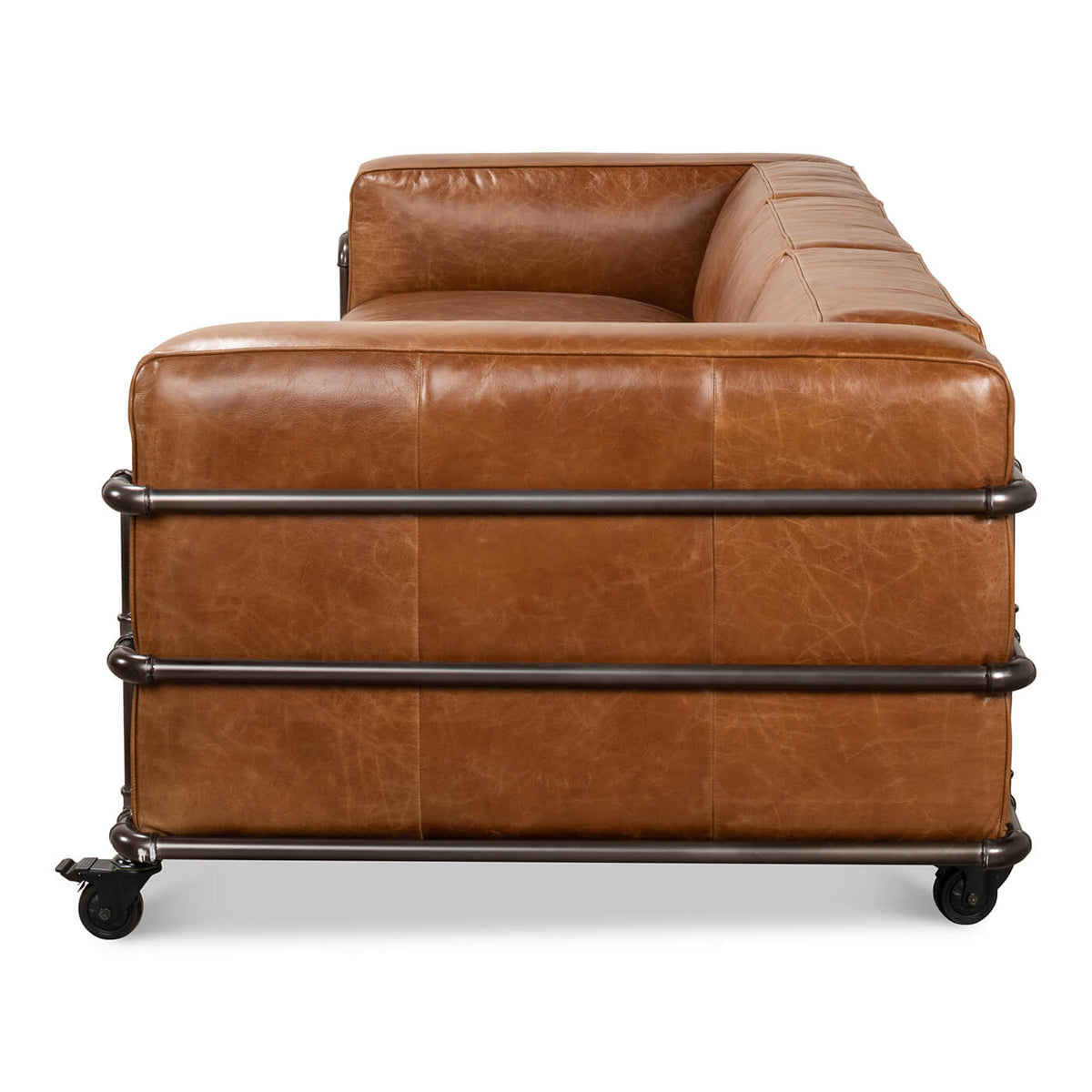 British Industrial Leather Sofa - English Georgian America