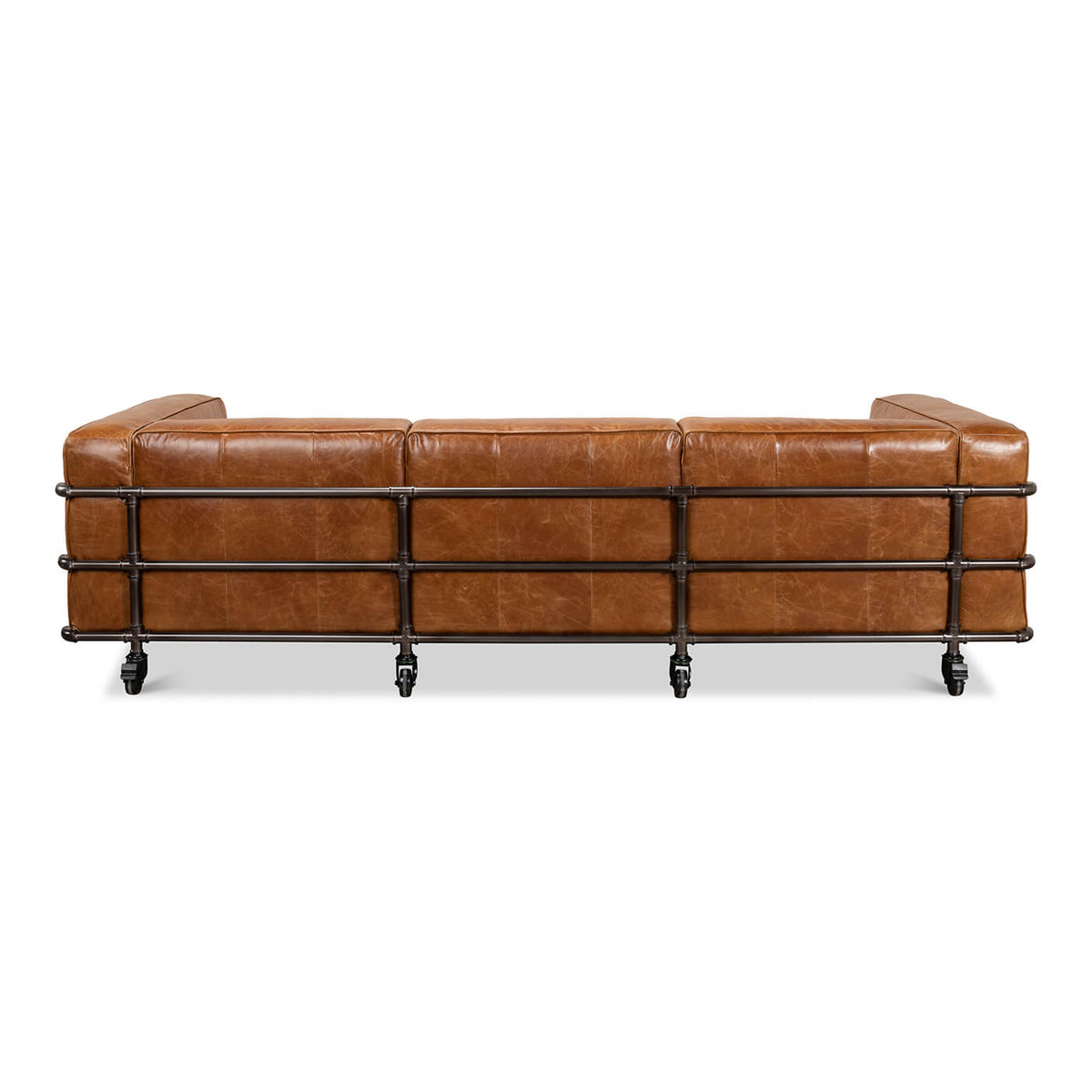 British Industrial Leather Sofa - English Georgian America