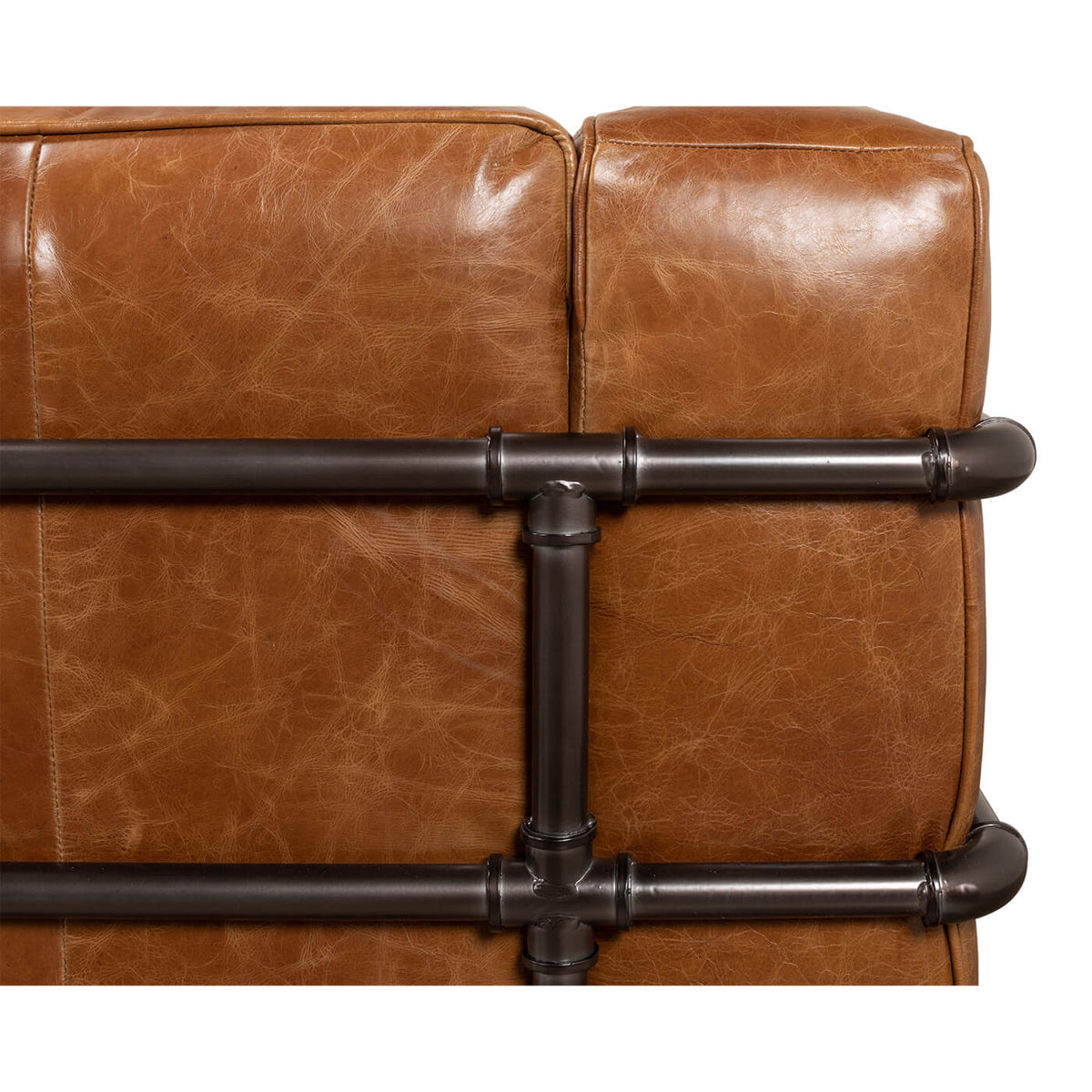 British Industrial Leather Sofa - English Georgian America