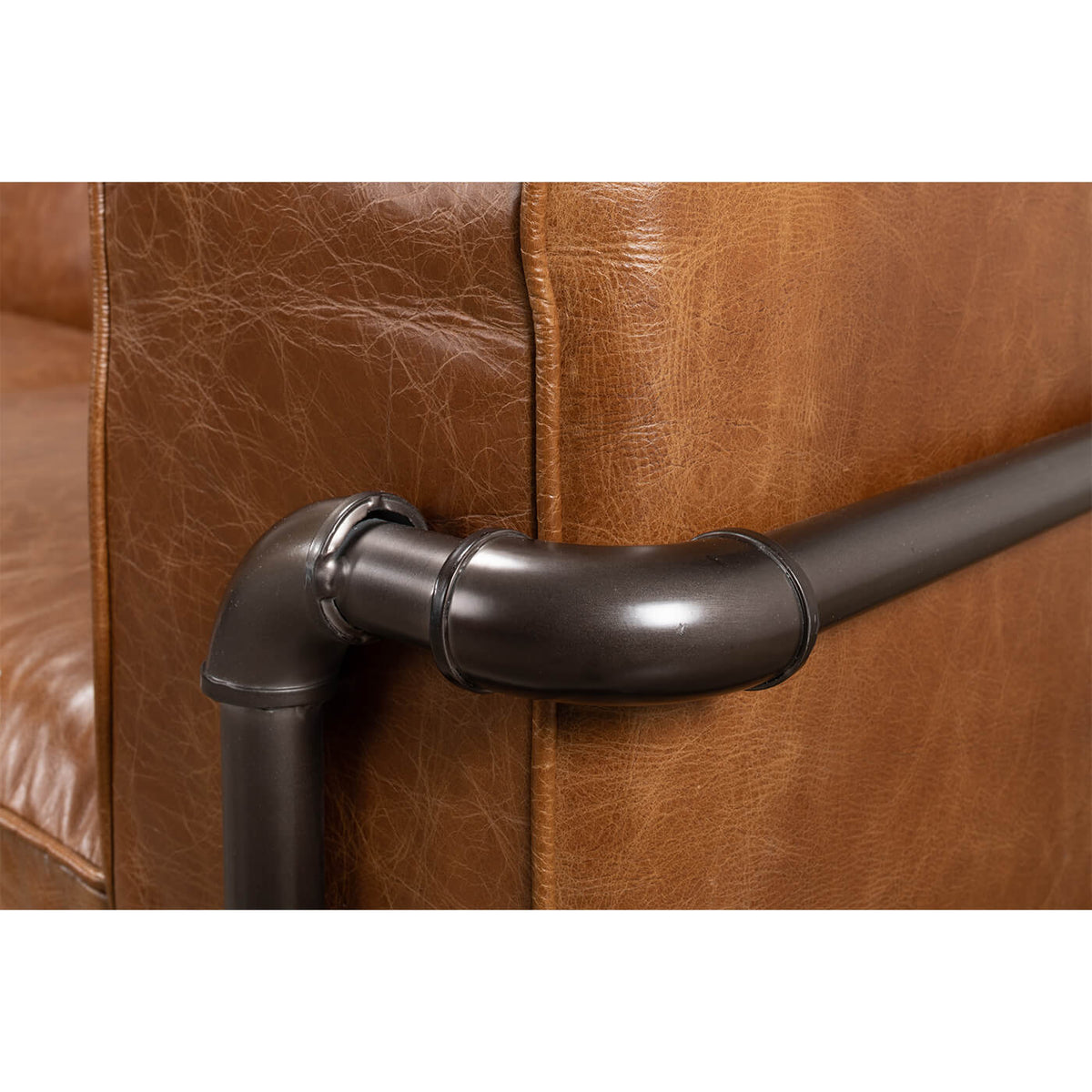 British Industrial Leather Sofa - English Georgian America