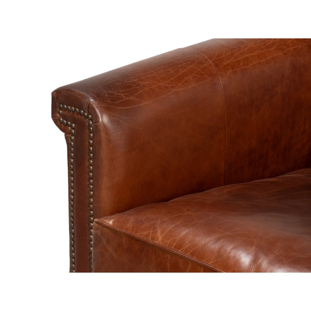 Brown Leather Accent Chair - English Georgian America