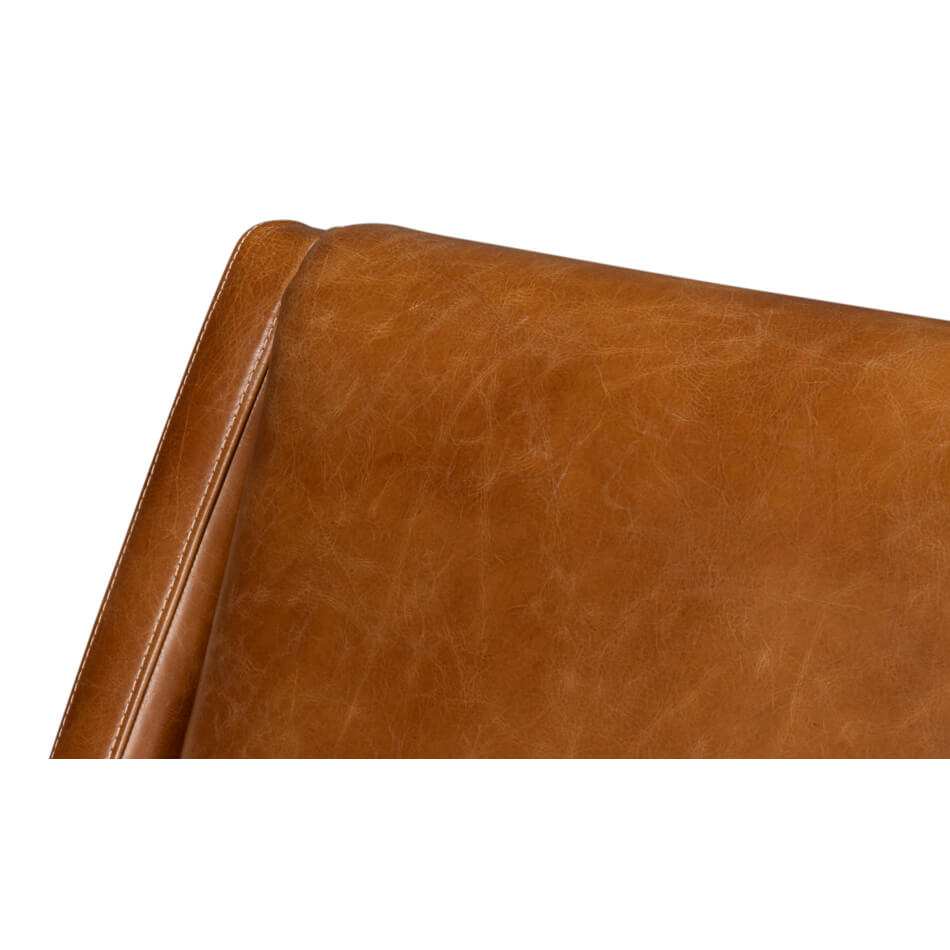 Brown Leather Accent Chair - English Georgian America