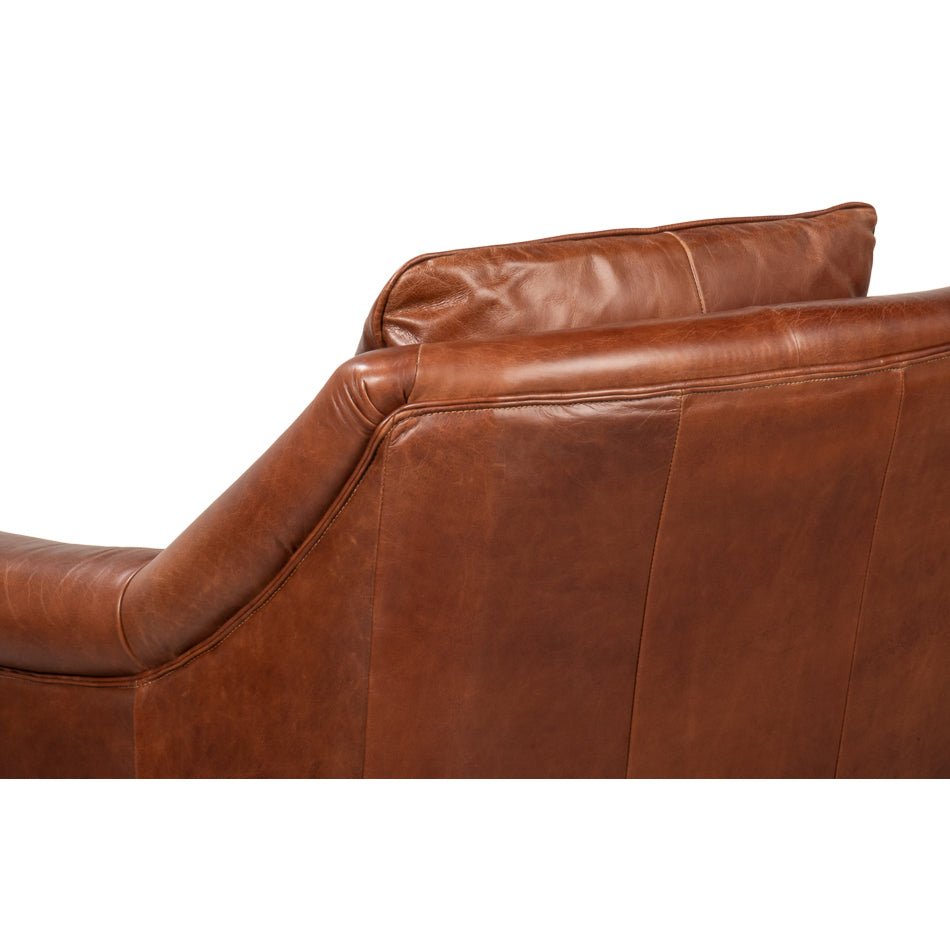 Brown Leather Accent Chair - English Georgian America