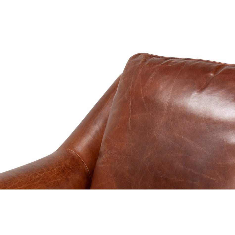 Brown Leather Accent Chair - English Georgian America
