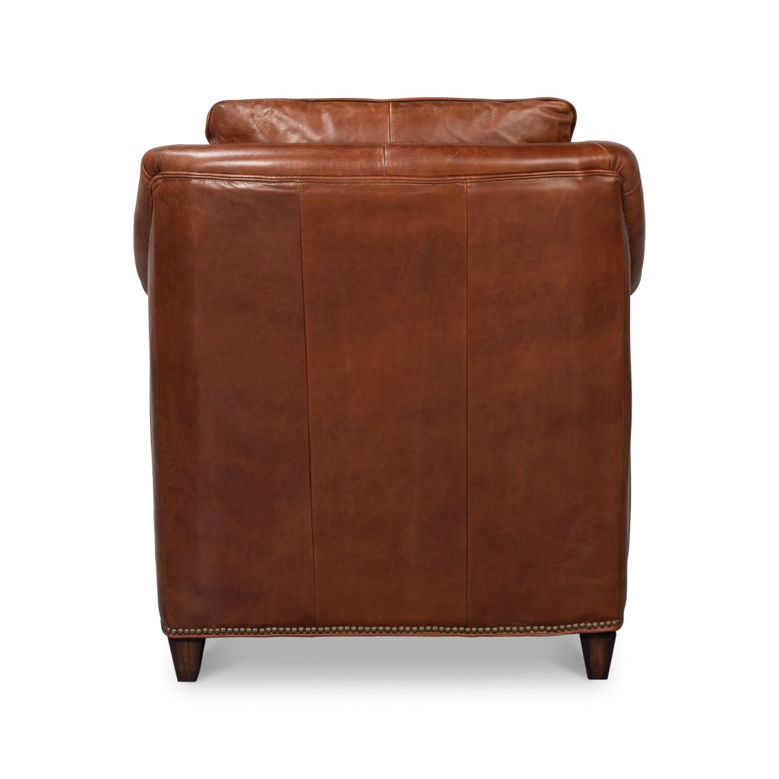 Brown Leather Accent Chair - English Georgian America