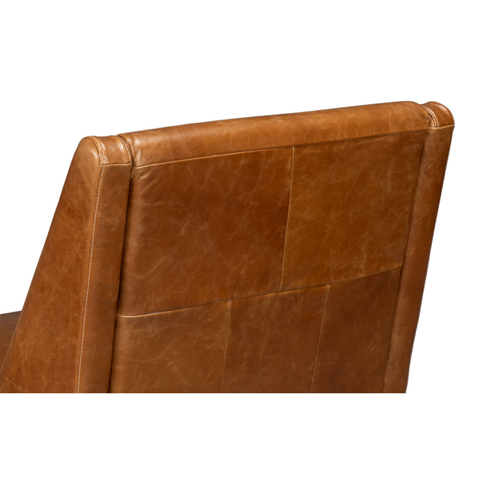 Brown Leather Accent Chair - English Georgian America