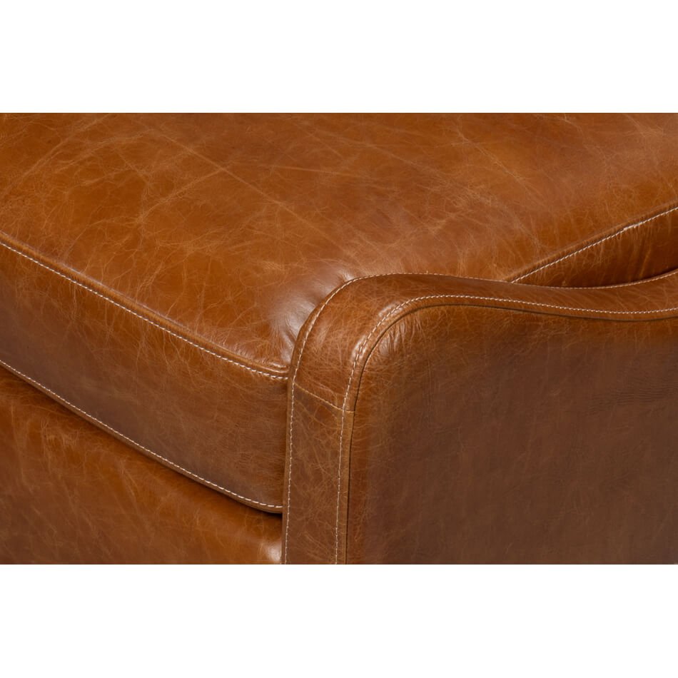 Brown Leather Accent Chair - English Georgian America