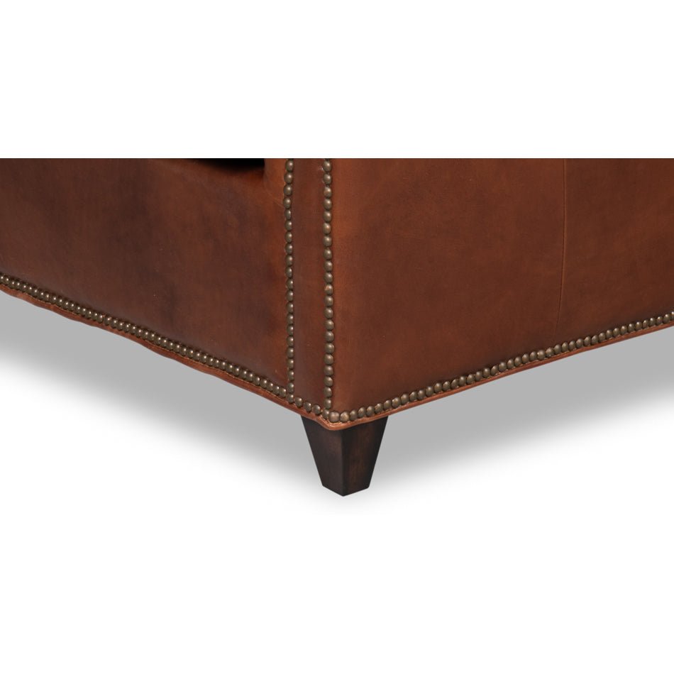 Brown Leather Accent Chair - English Georgian America