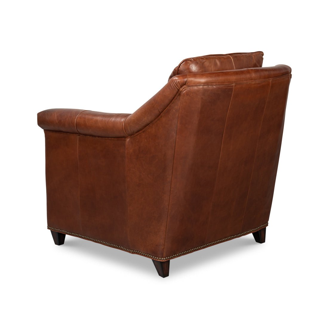 Brown Leather Accent Chair - English Georgian America