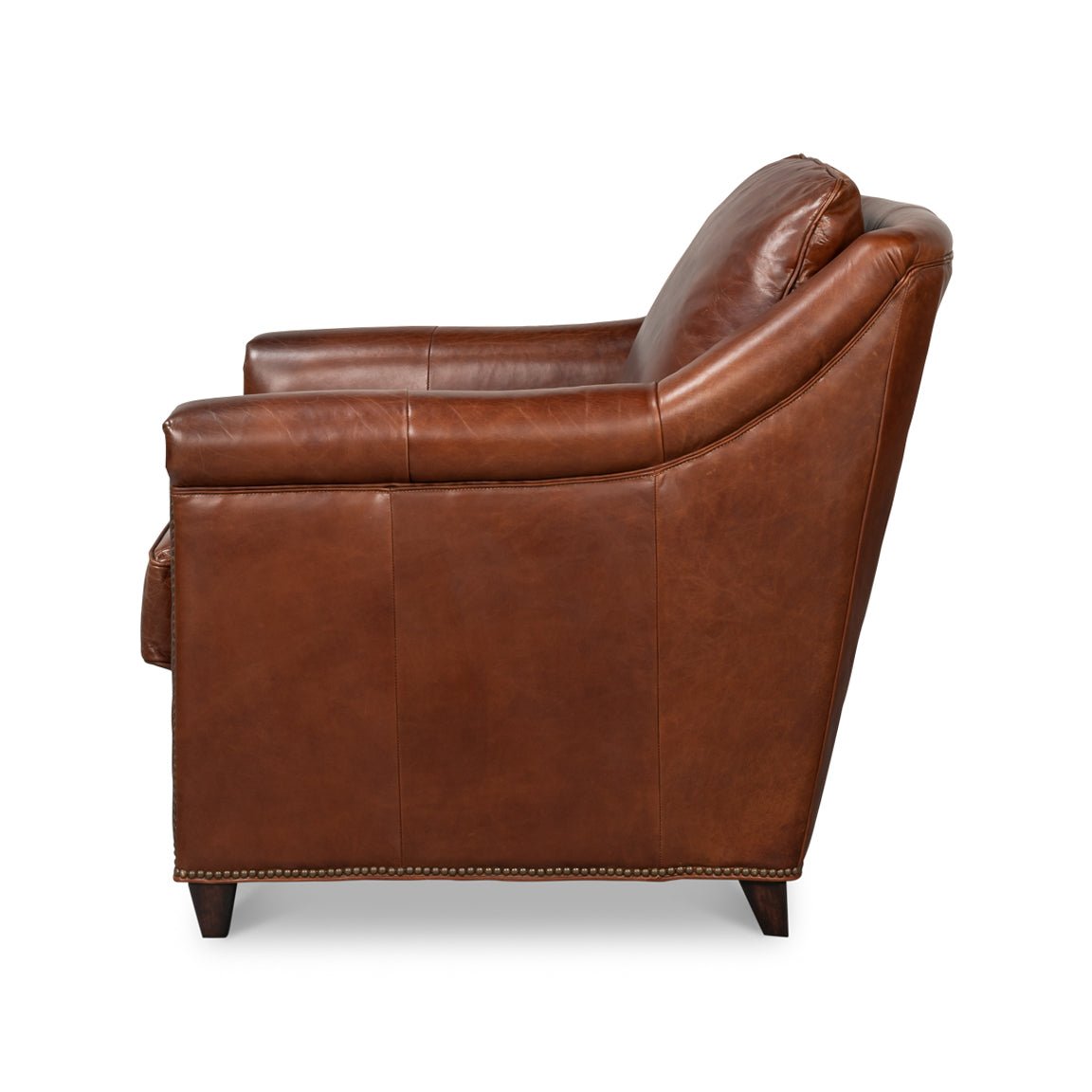 Brown Leather Accent Chair - English Georgian America