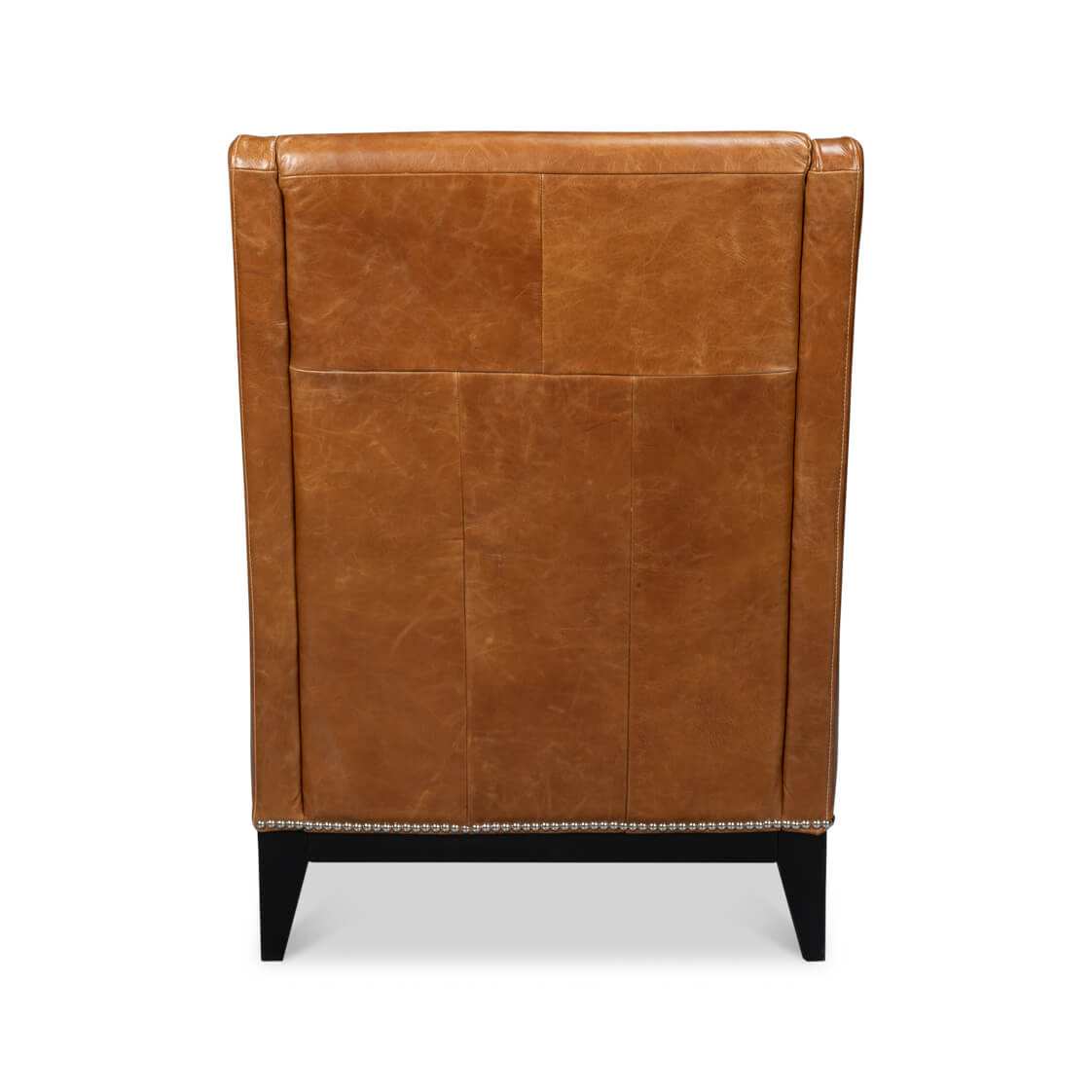 Brown Leather Accent Chair - English Georgian America