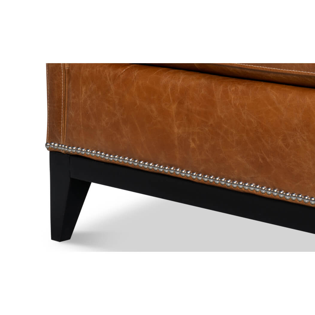 Brown Leather Accent Chair - English Georgian America