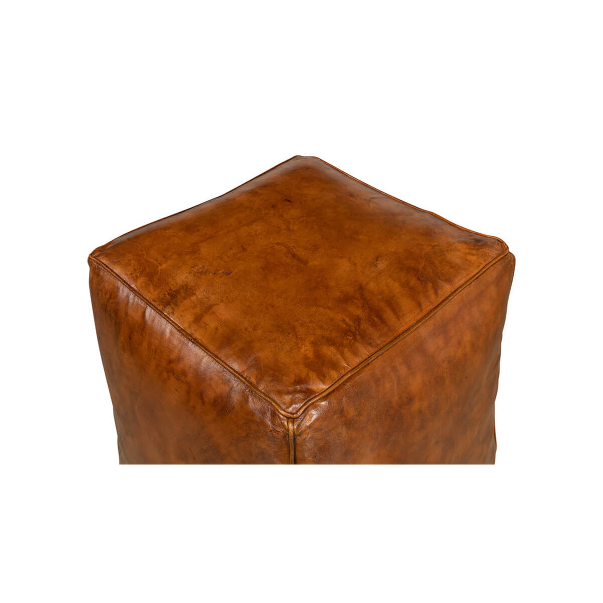 Brown Leather Cube - English Georgian America