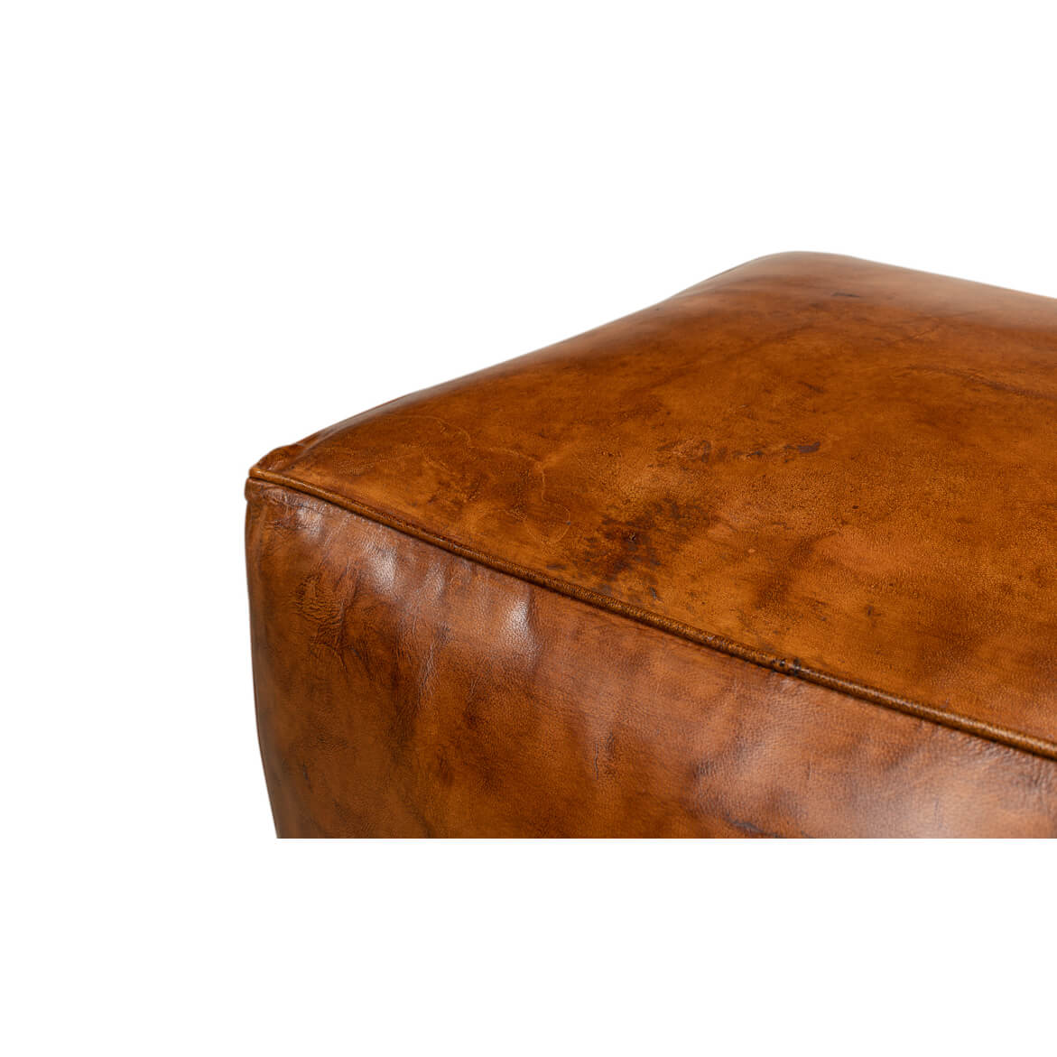 Brown Leather Cube - English Georgian America