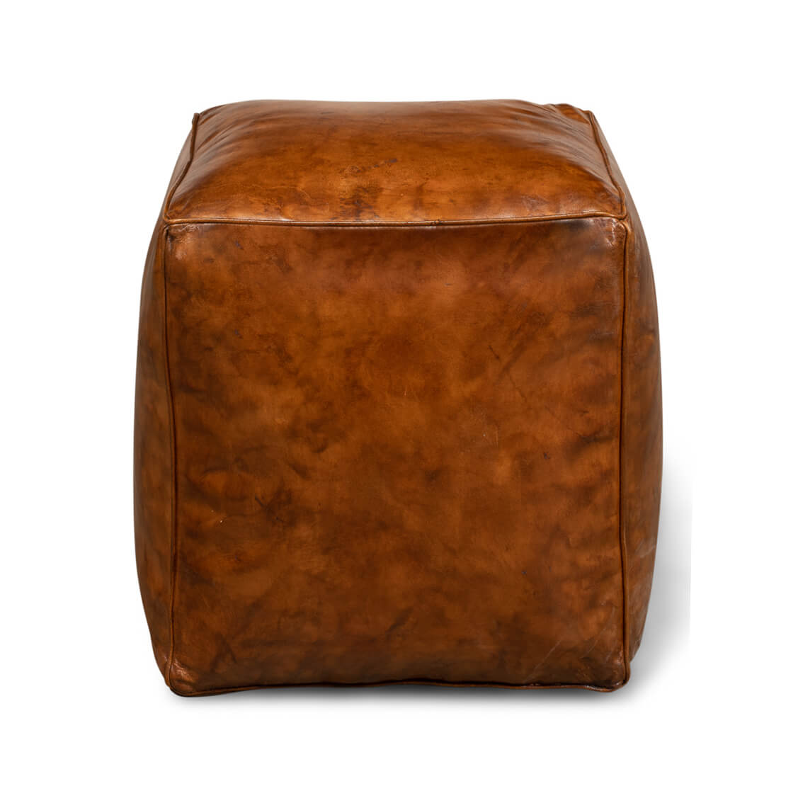 Brown Leather Cube - English Georgian America