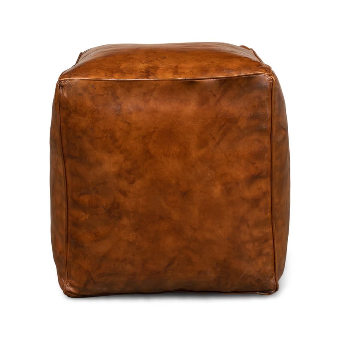 Brown Leather Cube - English Georgian America
