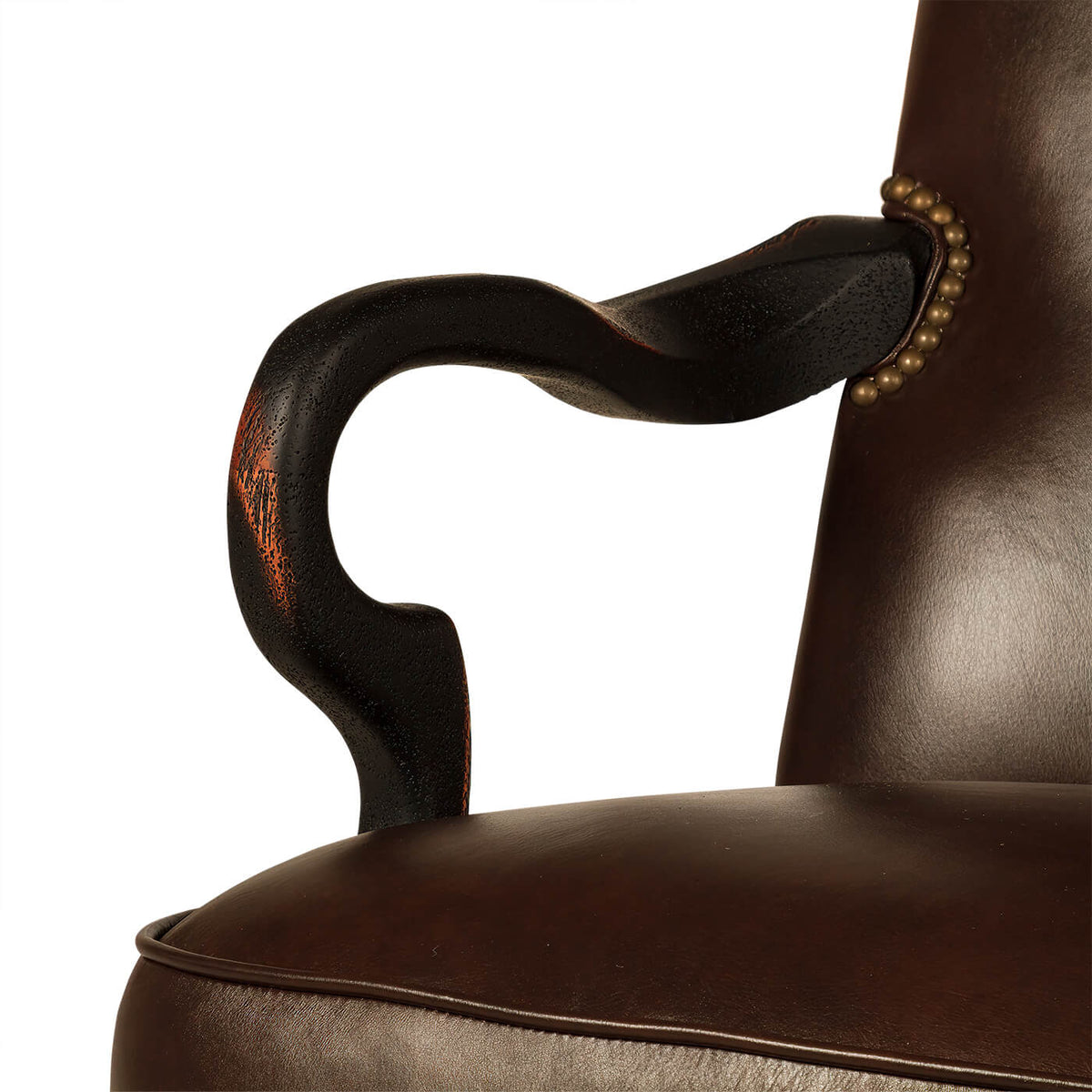 Brown Leather Office Chair - English Georgian America