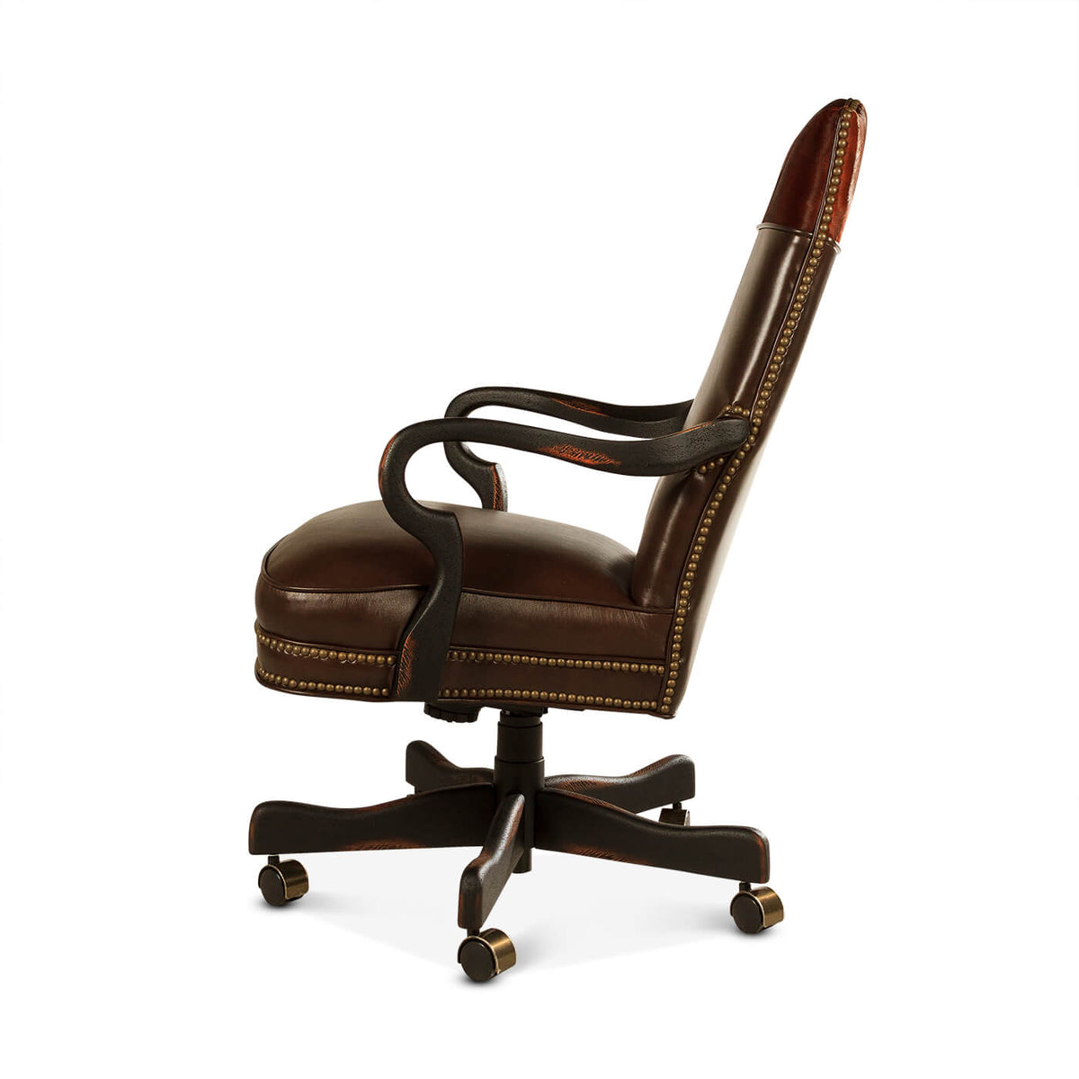 Brown Leather Office Chair - English Georgian America