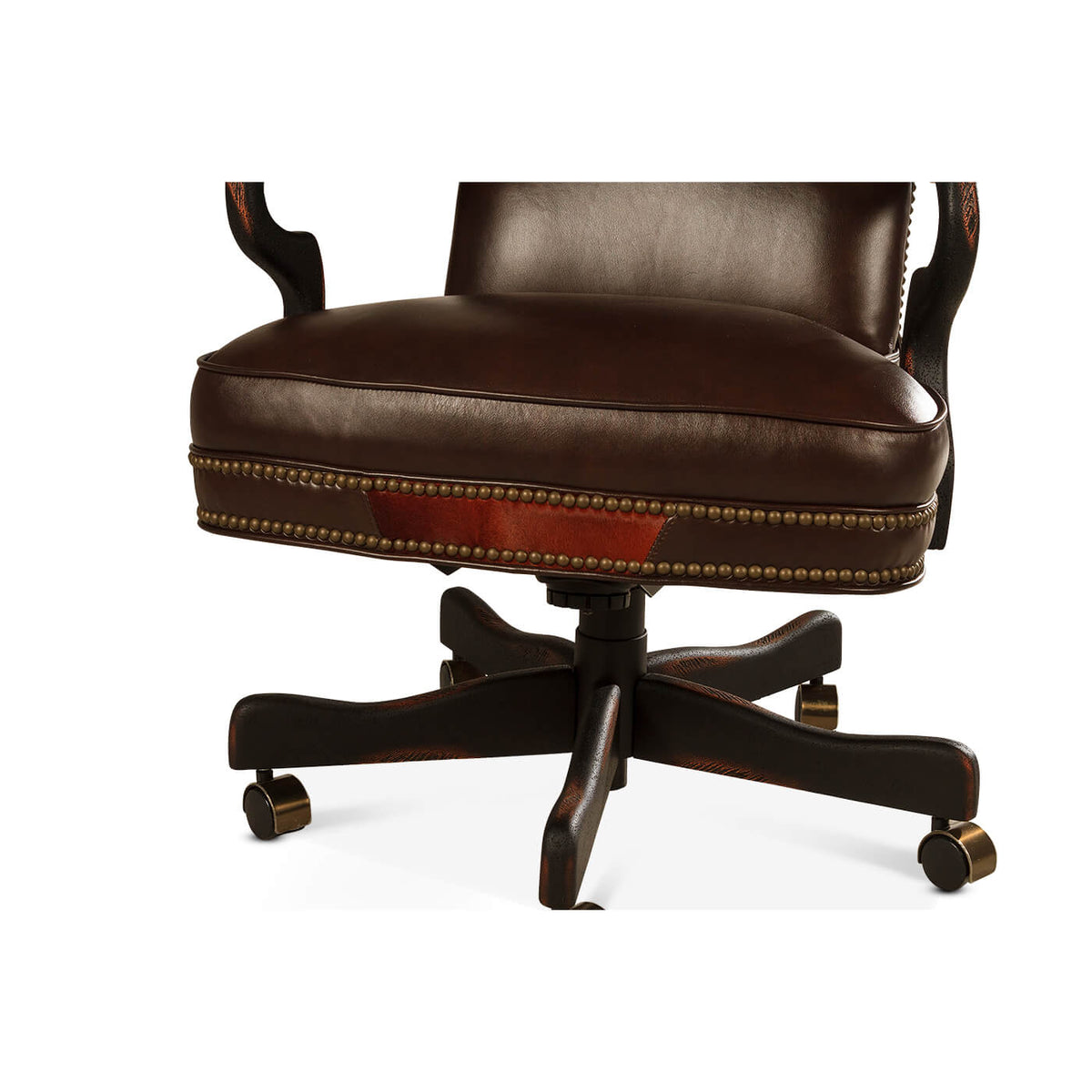 Brown Leather Office Chair - English Georgian America