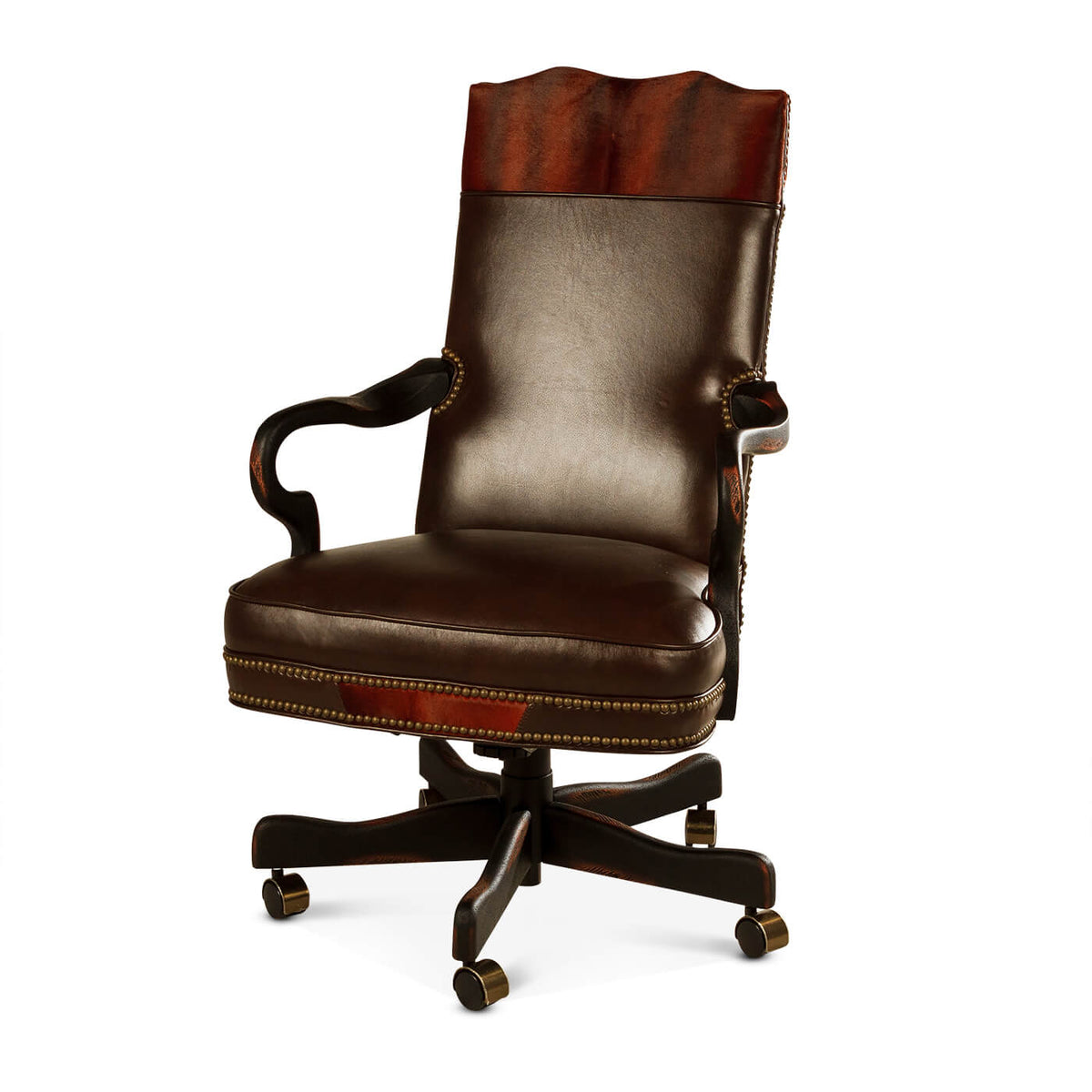 Brown Leather Office Chair - English Georgian America
