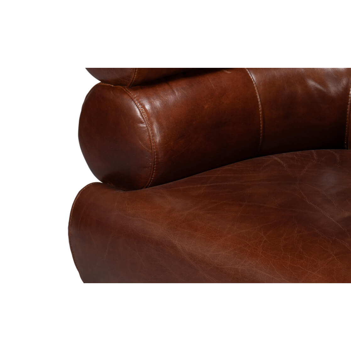 Brown Leather Swivel Chair - English Georgian America