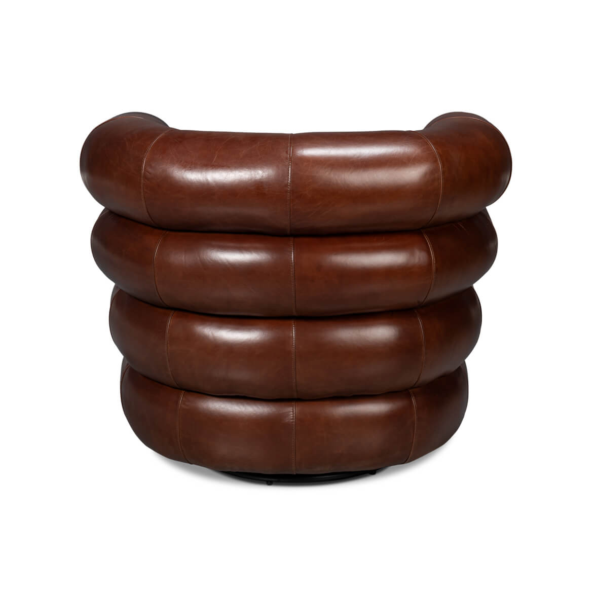 Brown Leather Swivel Chair - English Georgian America