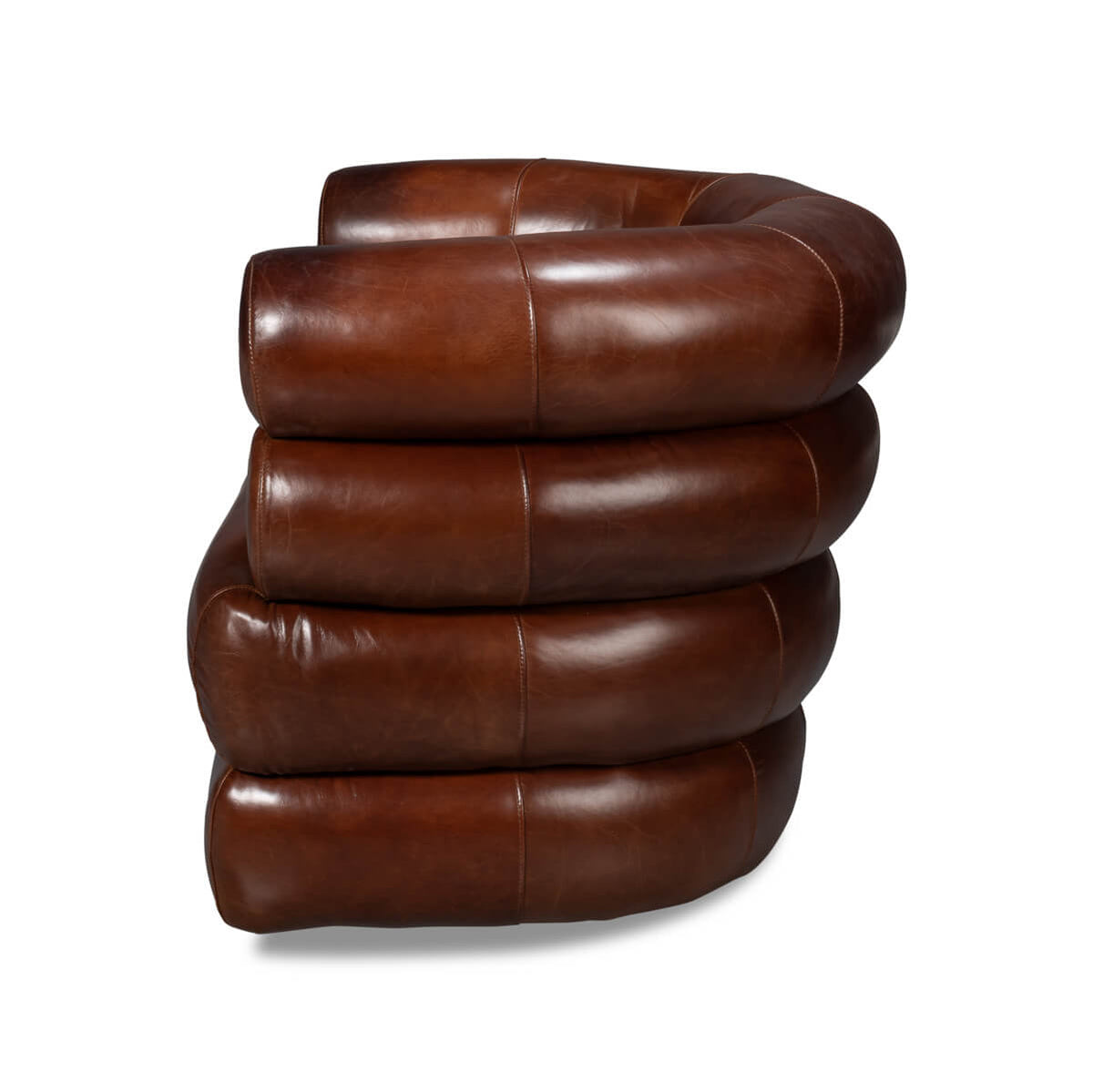 Brown Leather Swivel Chair - English Georgian America