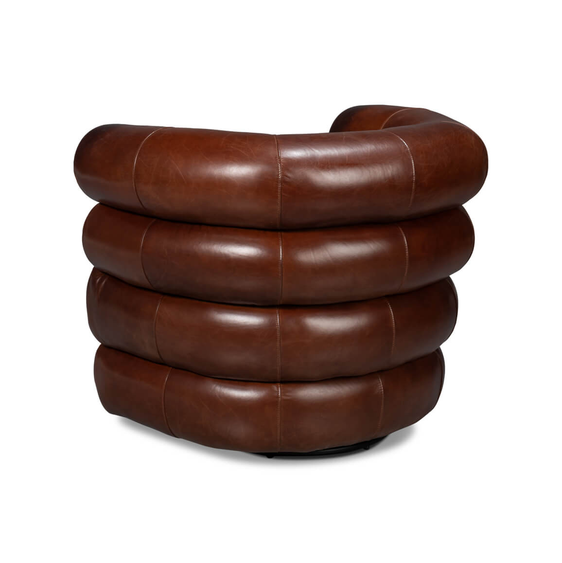 Brown Leather Swivel Chair - English Georgian America