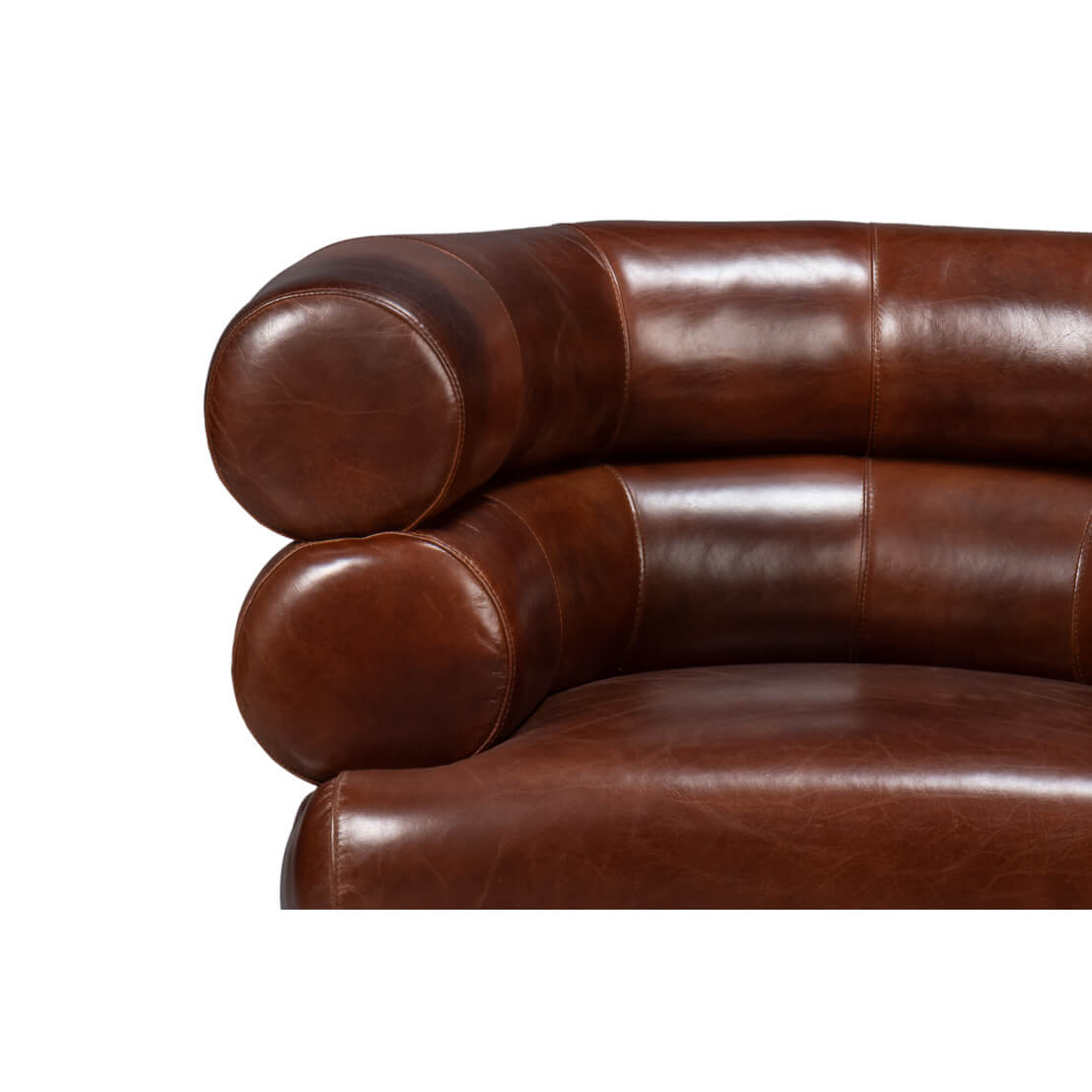 Brown Leather Swivel Chair - English Georgian America