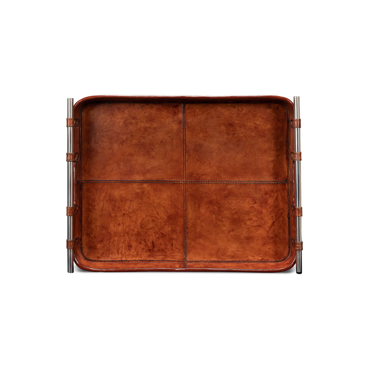 Brown Leather Tray - English Georgian America