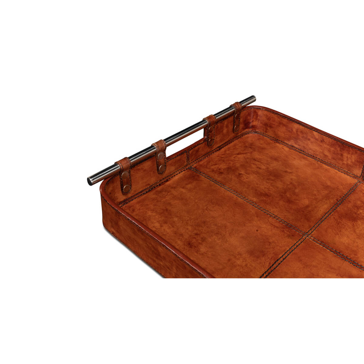 Brown Leather Tray - English Georgian America