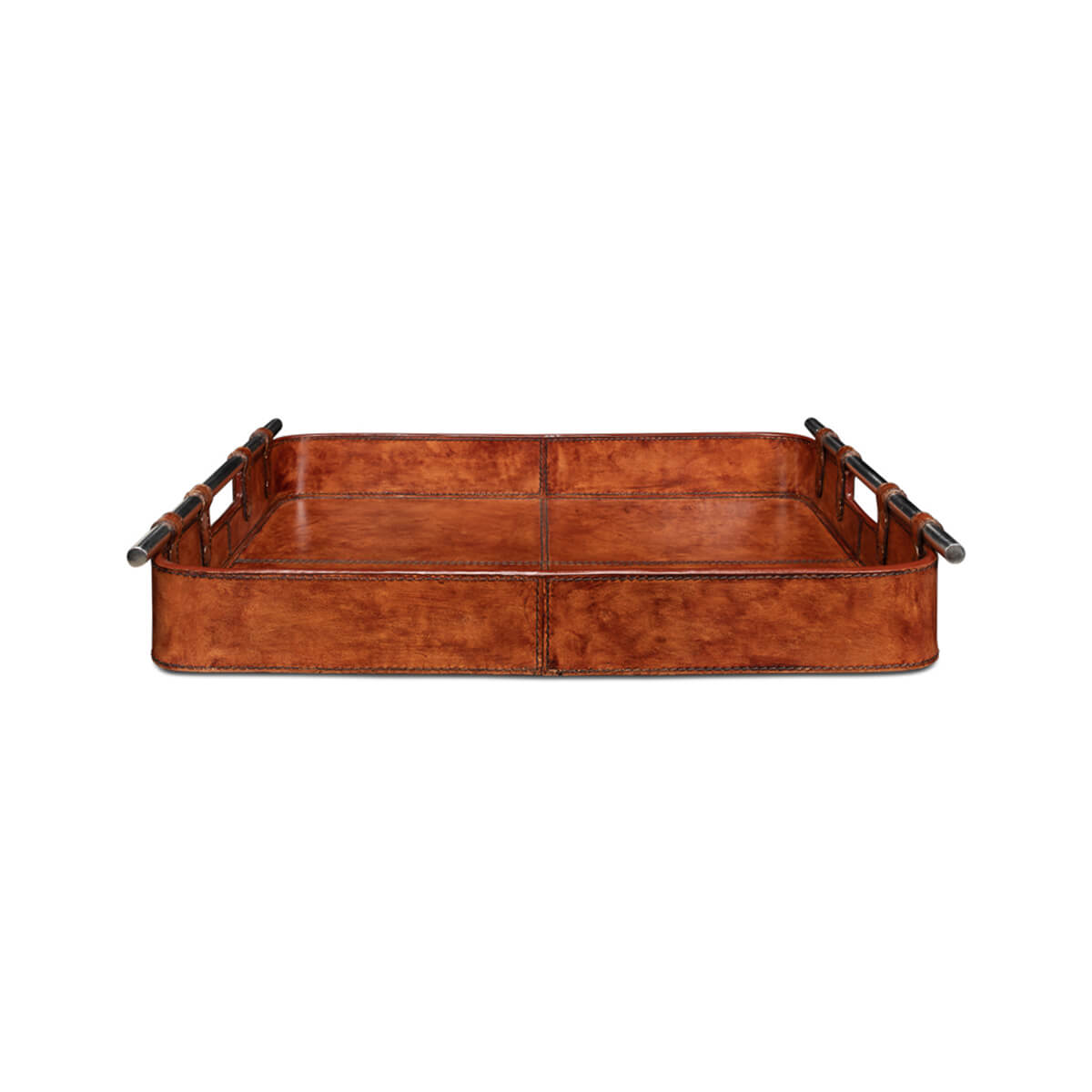 Brown Leather Tray - English Georgian America