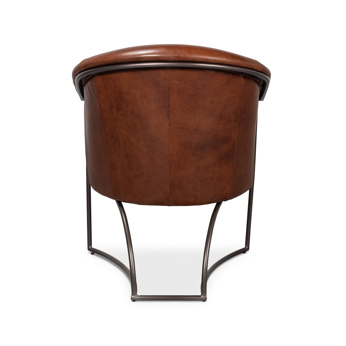 Brown Leather Tub Chair - English Georgian America