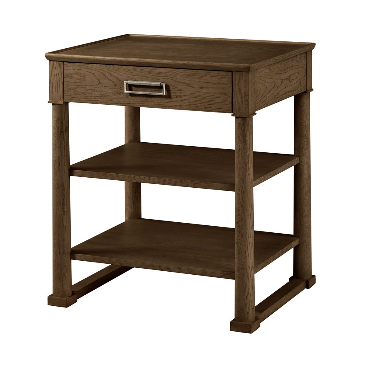 Brown Oak Empire Nightstand - English Georgian America