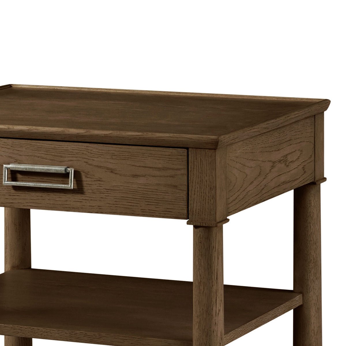 Brown Oak Empire Nightstand - English Georgian America