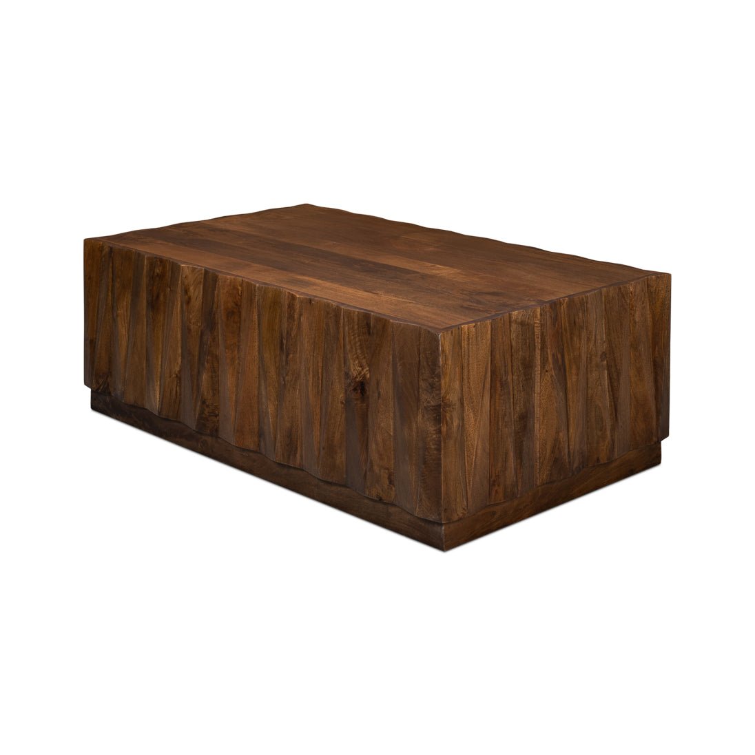 Brutalist Solid Wood Coffee Table - English Georgian America