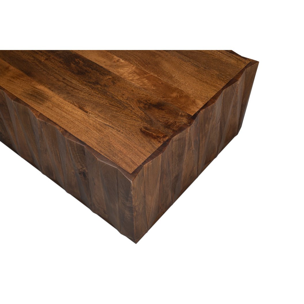 Brutalist Solid Wood Coffee Table - English Georgian America