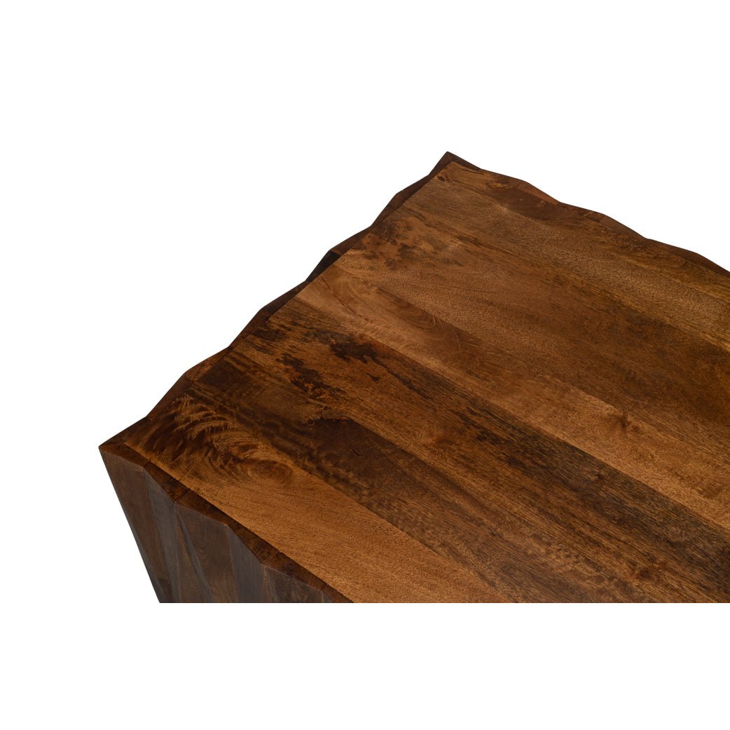 Brutalist Solid Wood Coffee Table - English Georgian America