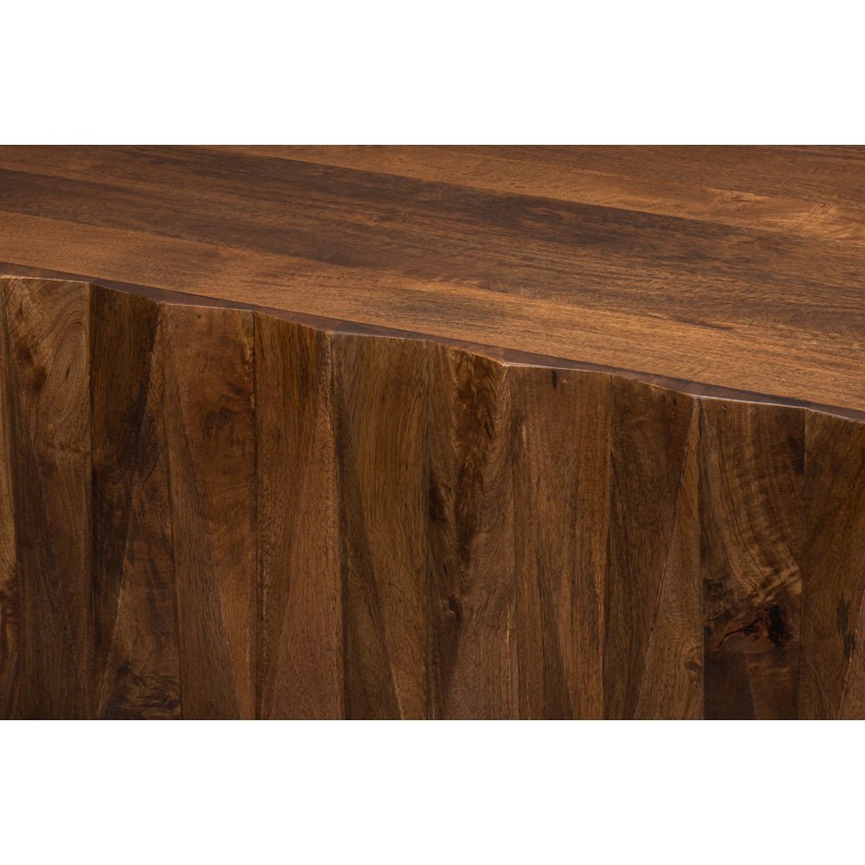 Brutalist Solid Wood Coffee Table - English Georgian America