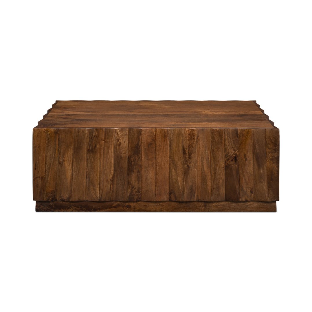 Brutalist Solid Wood Coffee Table - English Georgian America