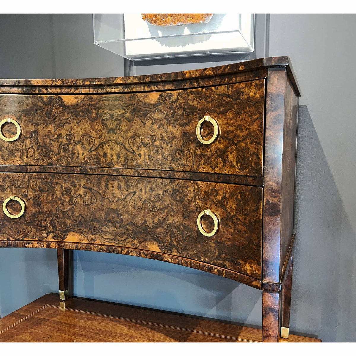 Burl Walnut Chest of Drawers - English Georgian America