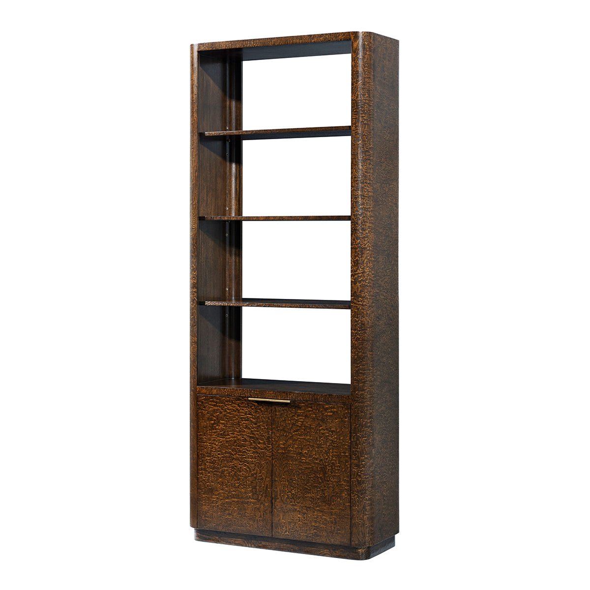 Burl Wood Art Deco Bookcase - English Georgian America