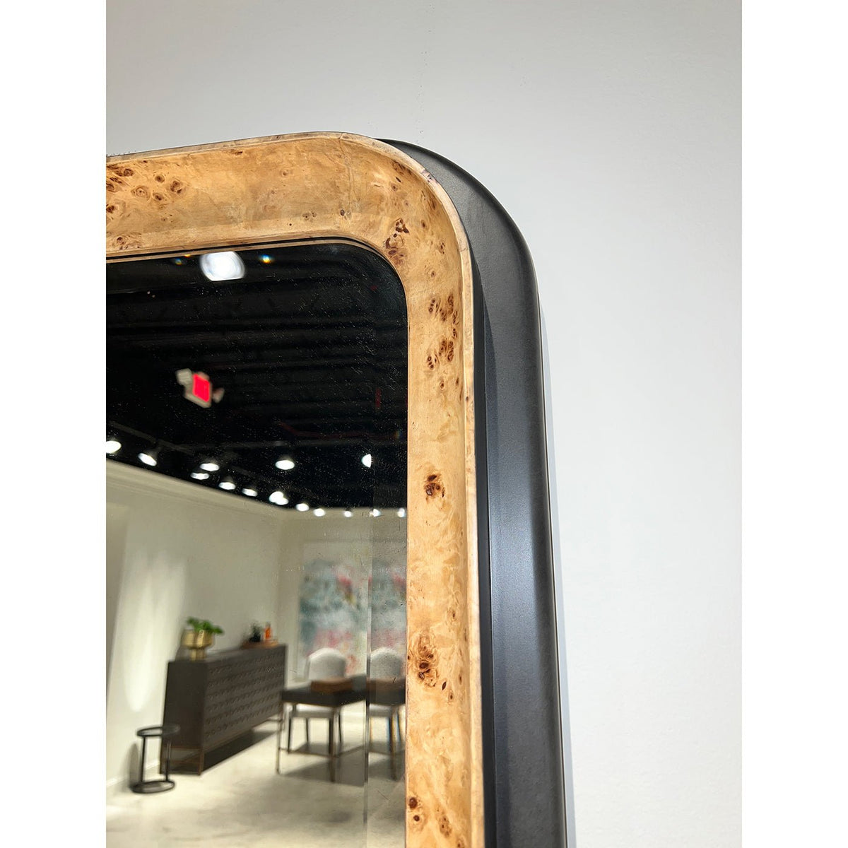 Burl Wood Art Deco Mirror - English Georgian America