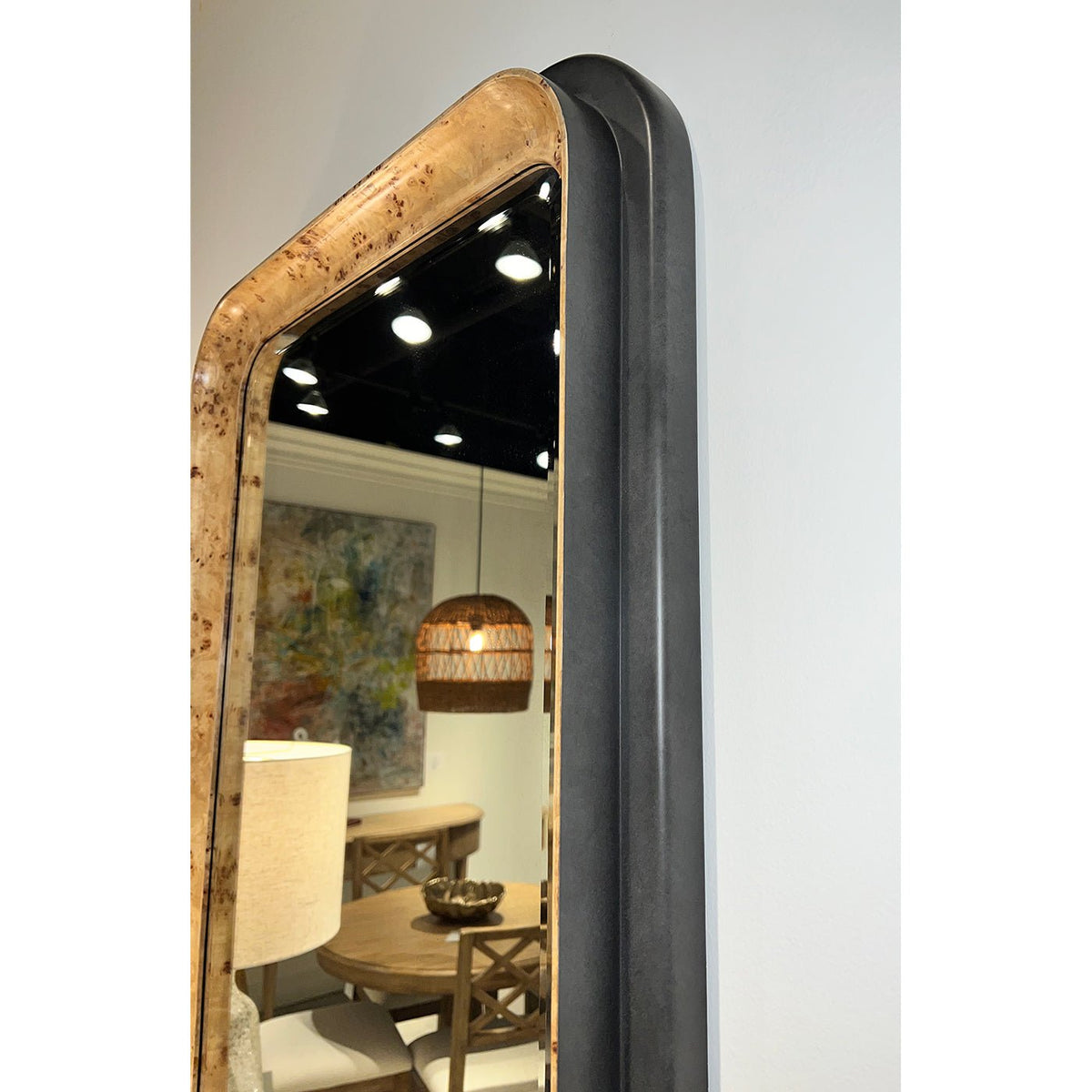 Burl Wood Art Deco Mirror - English Georgian America