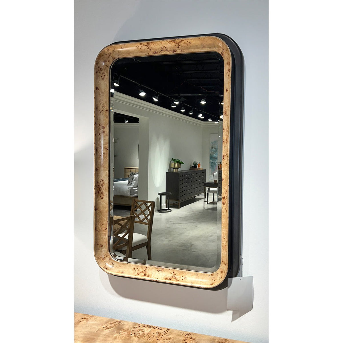 Burl Wood Art Deco Mirror - English Georgian America